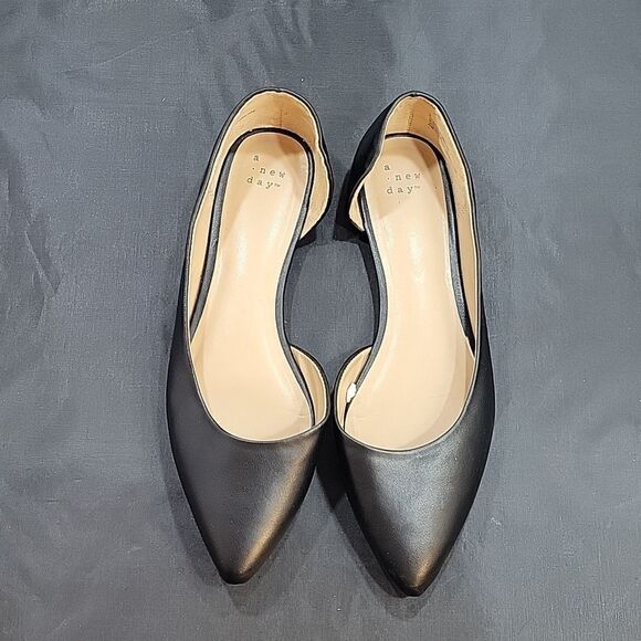 A.NEW DAY D'ORSAY POINTED TOE SLIP-ON WOMEN"S FLAT SHOE - Picture 2 of 14